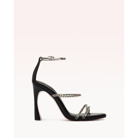 Alexandre Birman Dolores 100 Black & Sparkling Straps Sandal - Picture 2 of 11